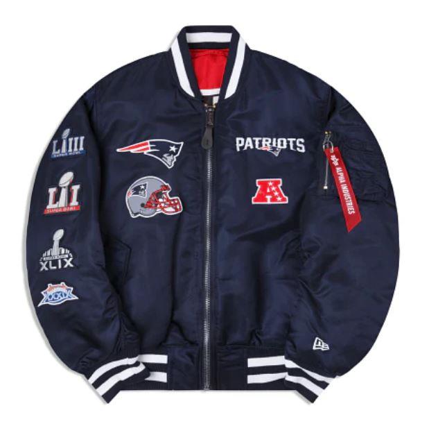 New Era NFL Men's New England Patriots Reversible Alpha Industries MA-1 Bomber Jacket