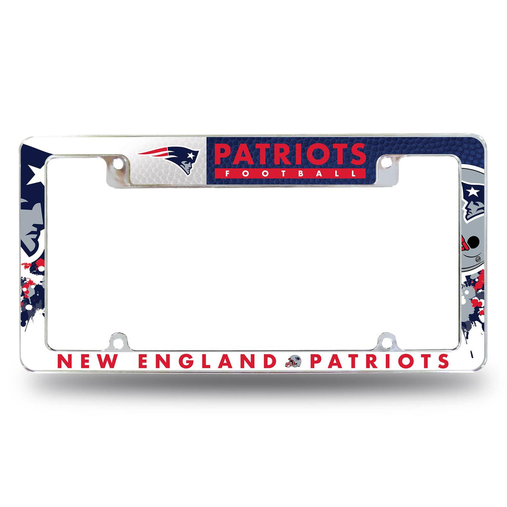 Rico NFL New England Patriots Auto Tag All Over Chrome Frame AFC