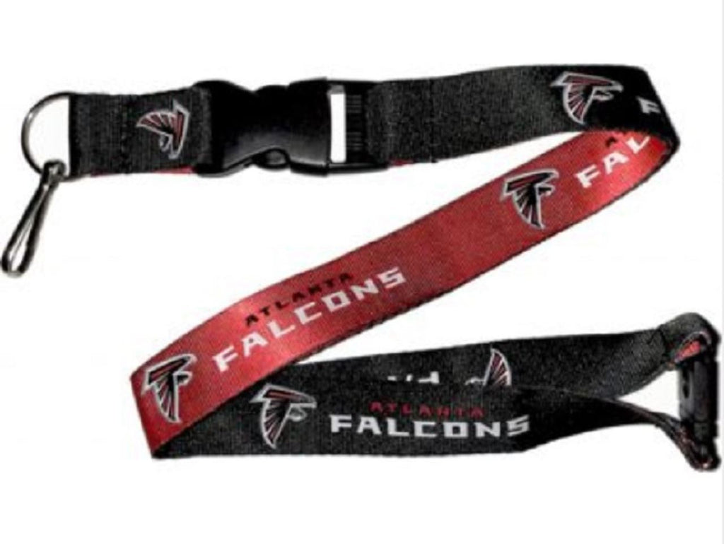 Aminco NFL Atlanta Falcons Reversible Lanyard Keychain Badge Holder With Safety Clip