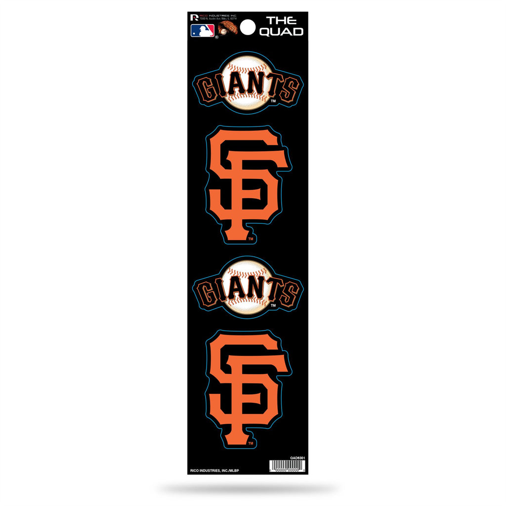 Rico MLB San Francisco Giants The Quad 4 Pack Auto Decal Car Sticker Set QAD
