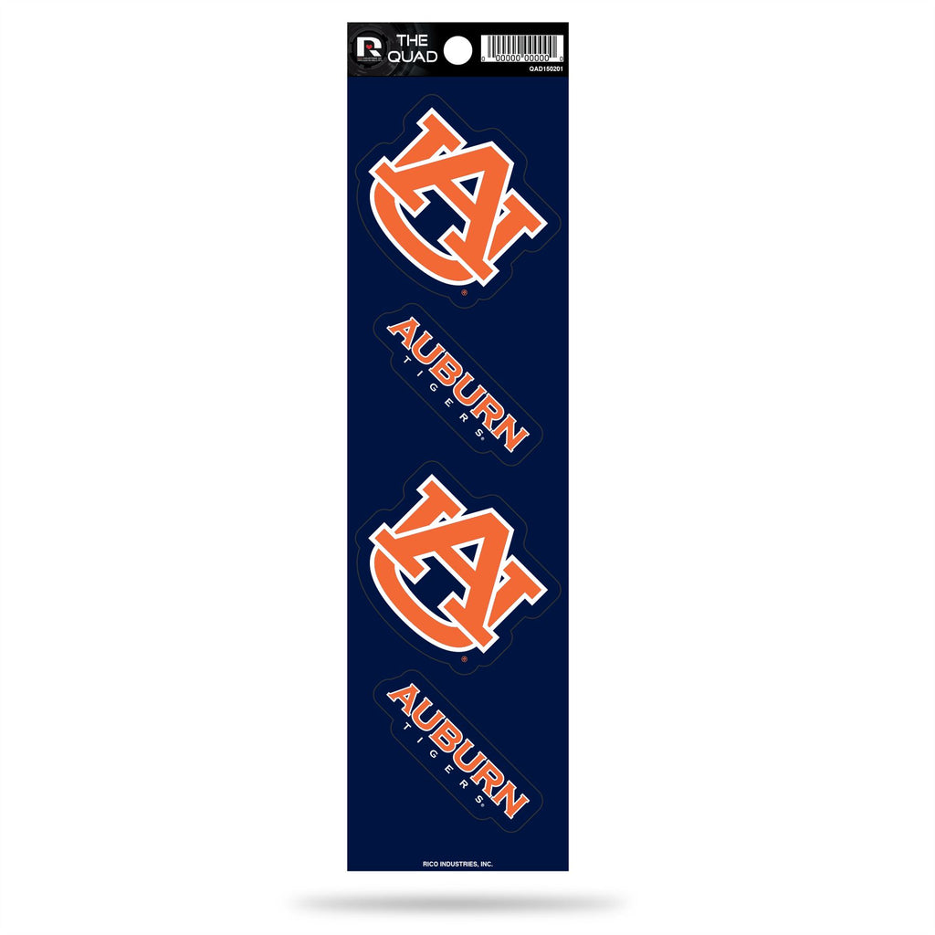 Rico NCAA Auburn Tigers The Quad 4 Pack Auto Decal Car Sticker Set QAD