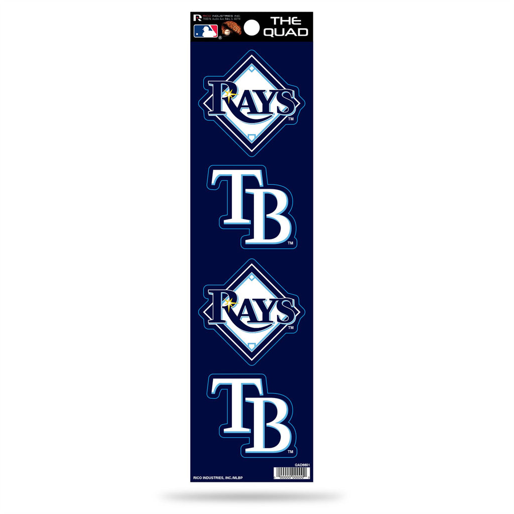 Rico MLB Tampa Bay Rays The Quad 4 Pack Auto Decal Car Sticker Set QAD