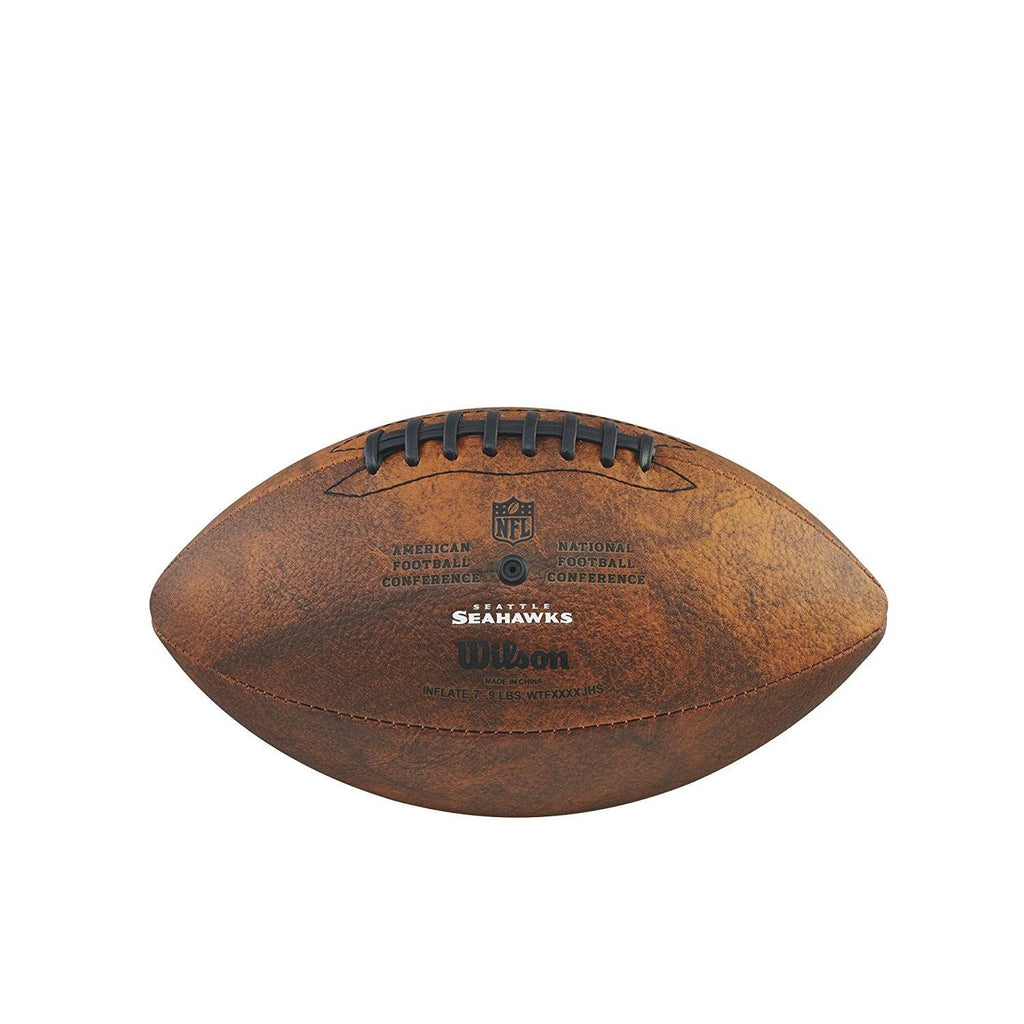 Wilson NFL Seattle Seahawks Team Logo Throwback Junior Football Brown 11 Inch