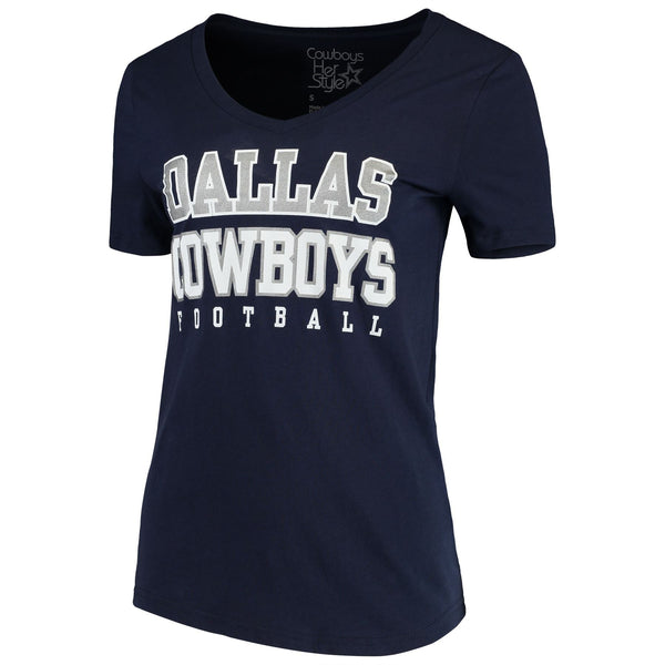 Nike Women's Dallas Cowboys Slant Team Triblend V-Neck T-shirt