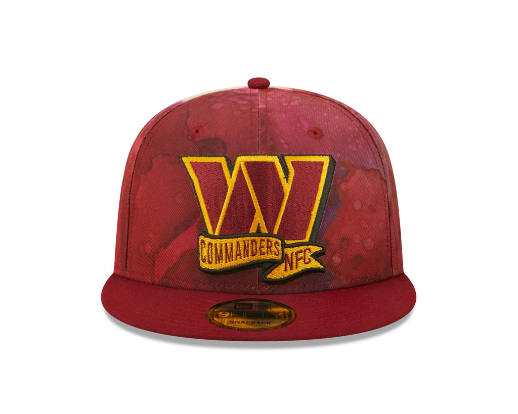 New Era NFL Men's Washington Commanders Ink 9FIFTY Adjustable Snapback Hat Burgundy OSFM
