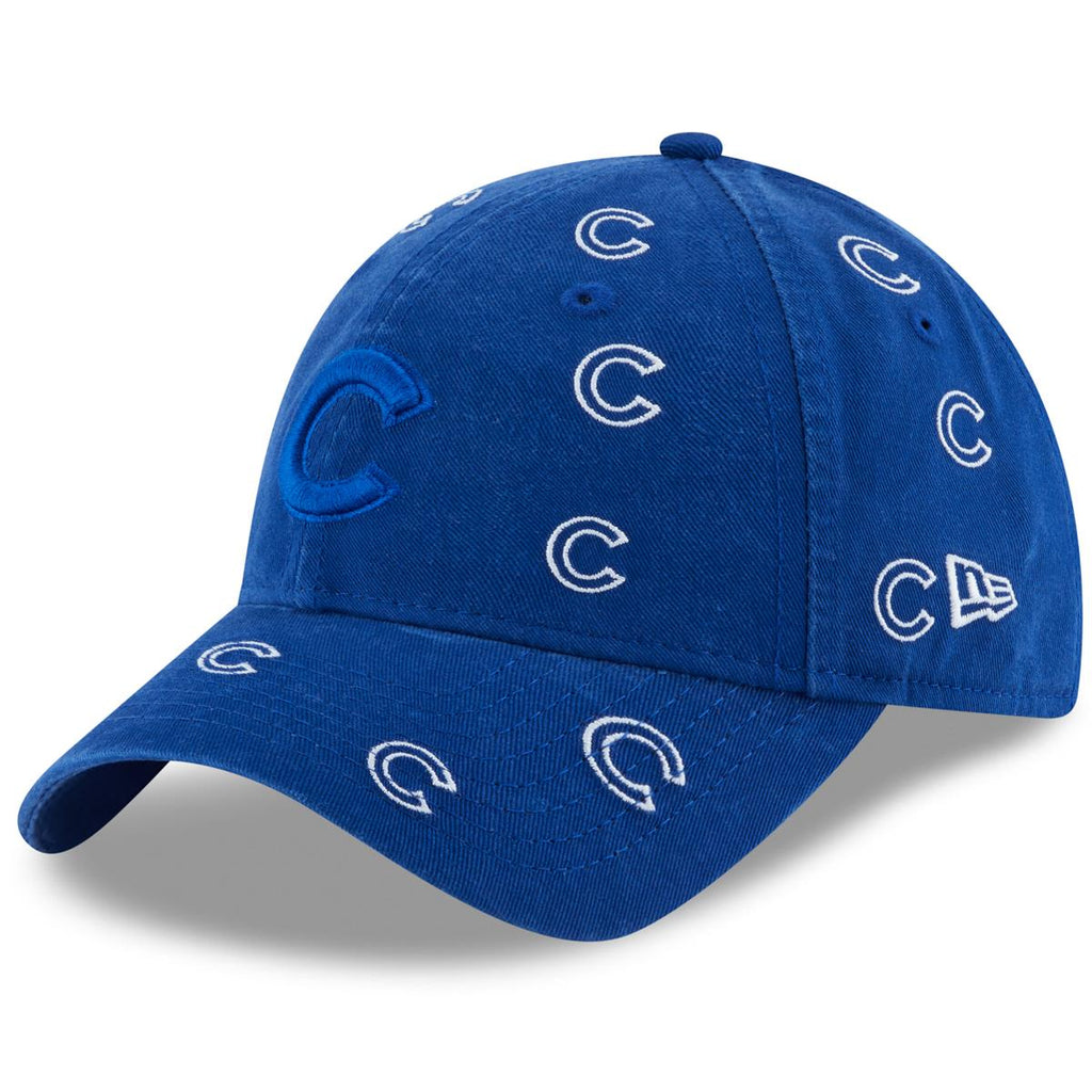 New Era MLB Women’s Chicago Cubs Logo Scatter 9TWENTY Adjustable Strapback Hat Blue One Size