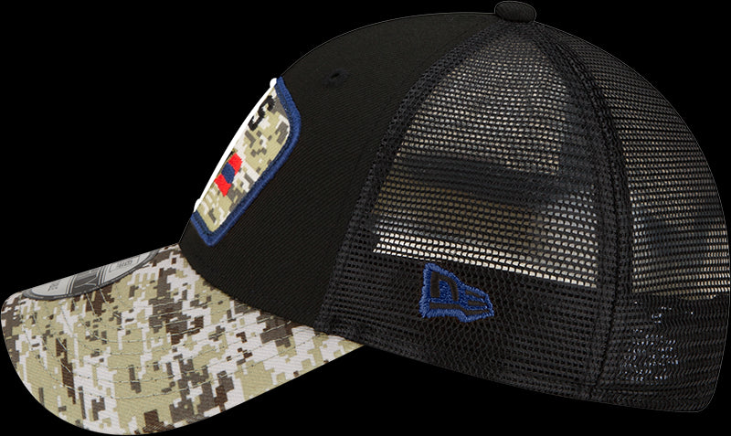 New Era NFL Men's New England Patriots 2021 Salute To Service 9Forty Snapback Adjustable Hat Black/Digital Cam