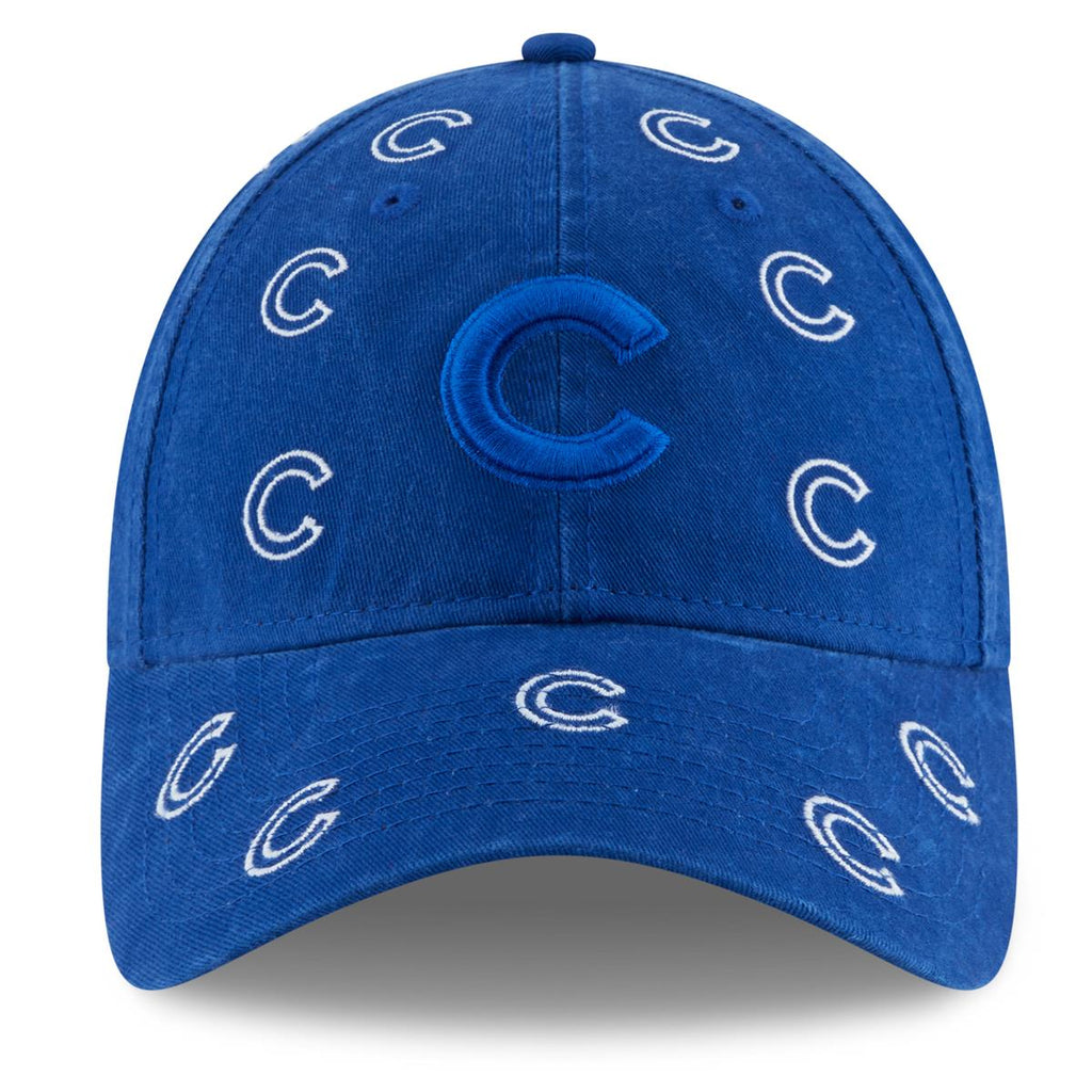 New Era MLB Women’s Chicago Cubs Logo Scatter 9TWENTY Adjustable Strapback Hat Blue One Size