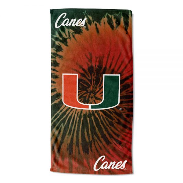 The Northwest Company NCAA Miami Hurricanes Psychedelic Beach Towel