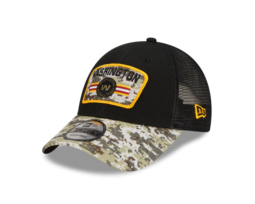 New Era NFL Men's Washington 2021 Salute To Service 9Forty Snapback Adjustable Hat Black/Digital Cam