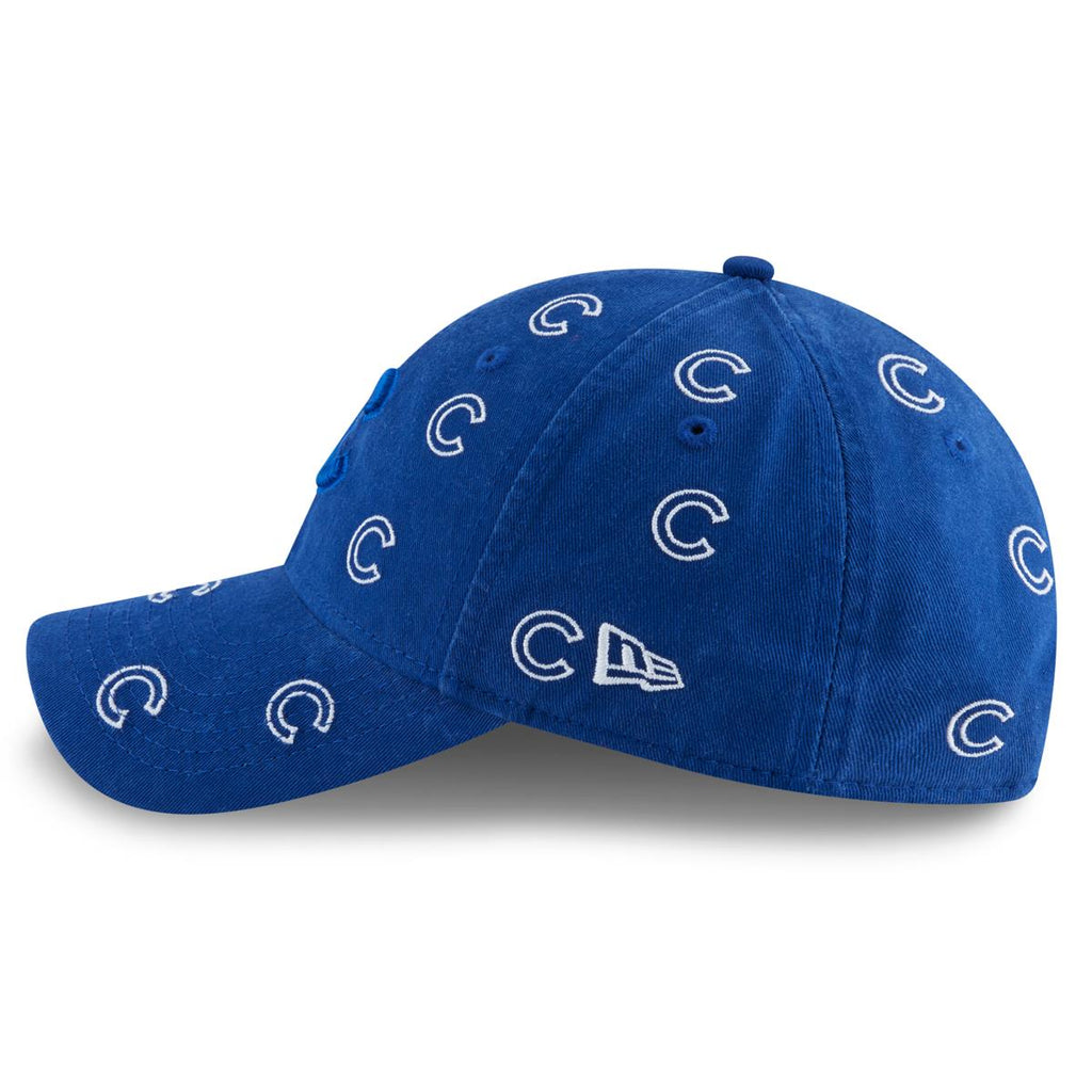 New Era MLB Women’s Chicago Cubs Logo Scatter 9TWENTY Adjustable Strapback Hat Blue One Size