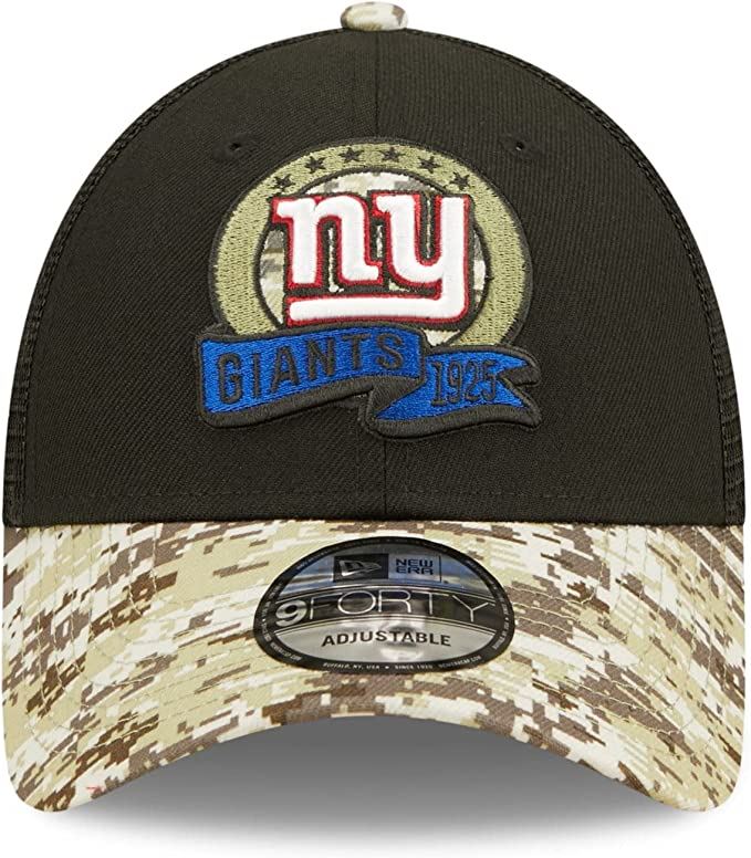 New Era NFL Men's New York Giants 2022 Salute To Service 9Forty Snapback Adjustable Hat Black/Digital Camo