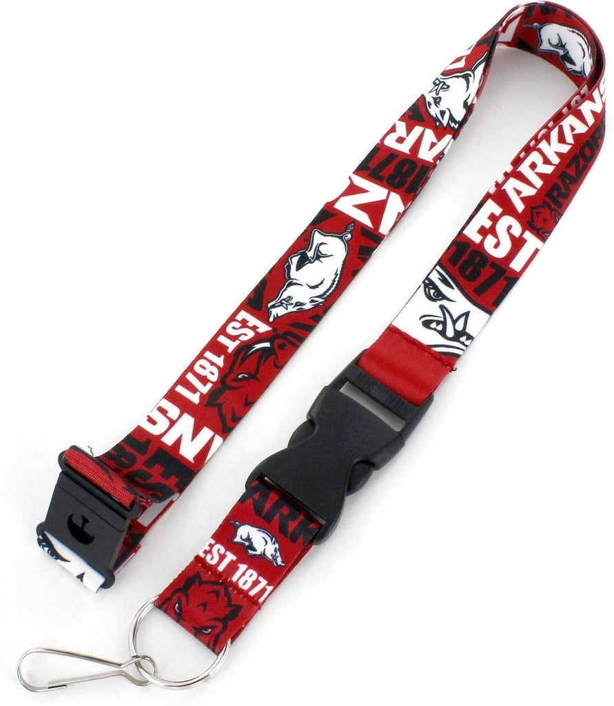 Aminco NCAA Arkansas Razorbacks Dynamic Lanyard Keychain Badge Holder With Safety Clip
