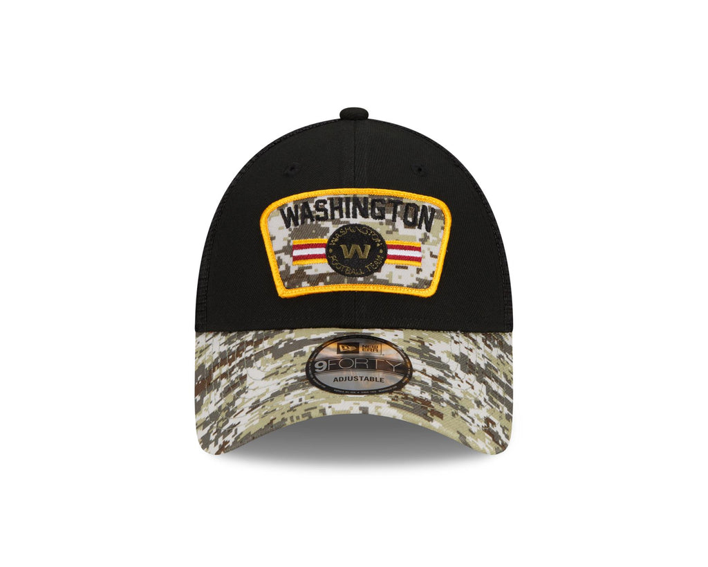 New Era NFL Men's Washington 2021 Salute To Service 9Forty Snapback Adjustable Hat Black/Digital Cam