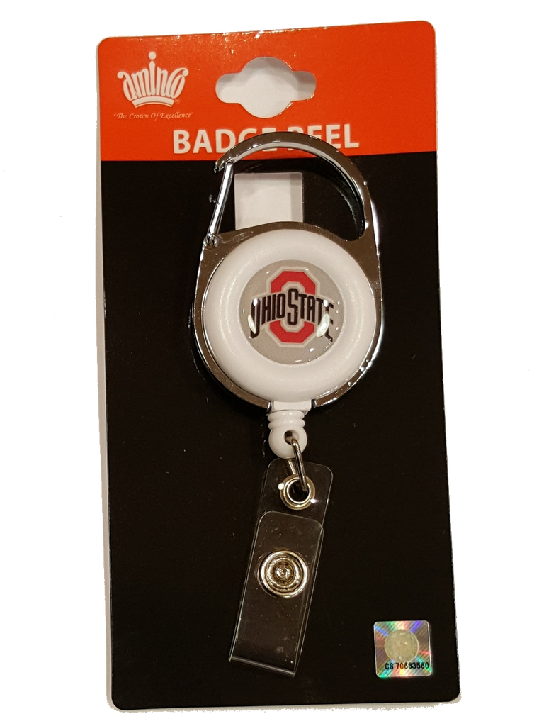 Aminco NCAA Ohio State Buckeyes Premium Retractable Deluxe Clip Badge Reel