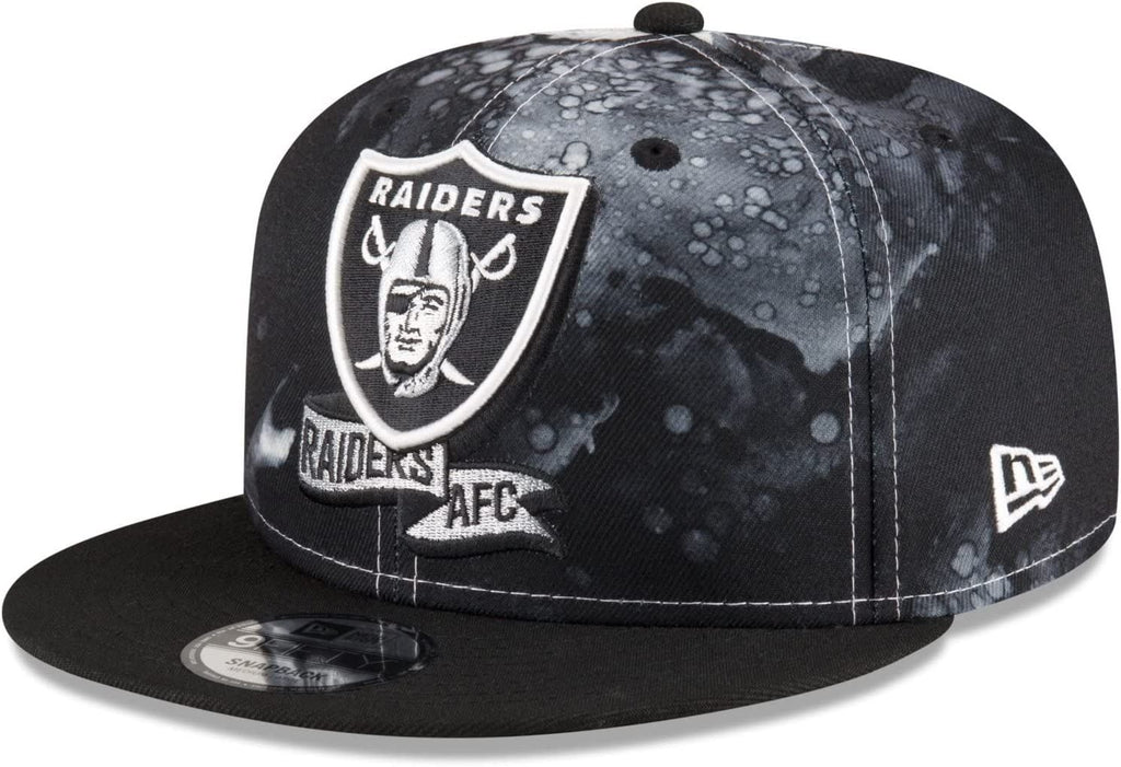 New Era NFL Men's Las Vegas Raiders 2022 Sideline 9FIFTY Ink Dye Snapback Hat Black OSFM