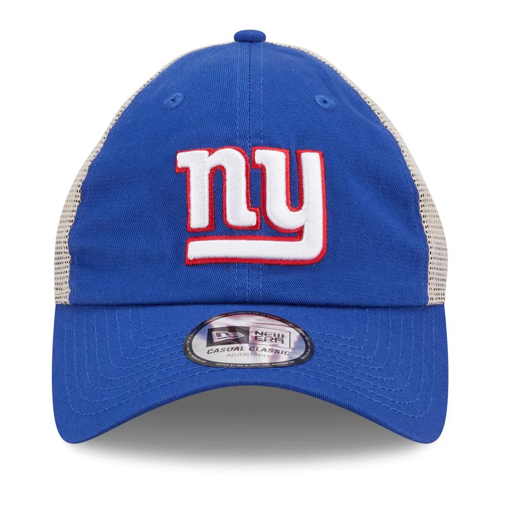 New Era NFL Men's New York Giants Flag 9TWENTY Adjustable Trucker Hat Blue/Khaki One Size