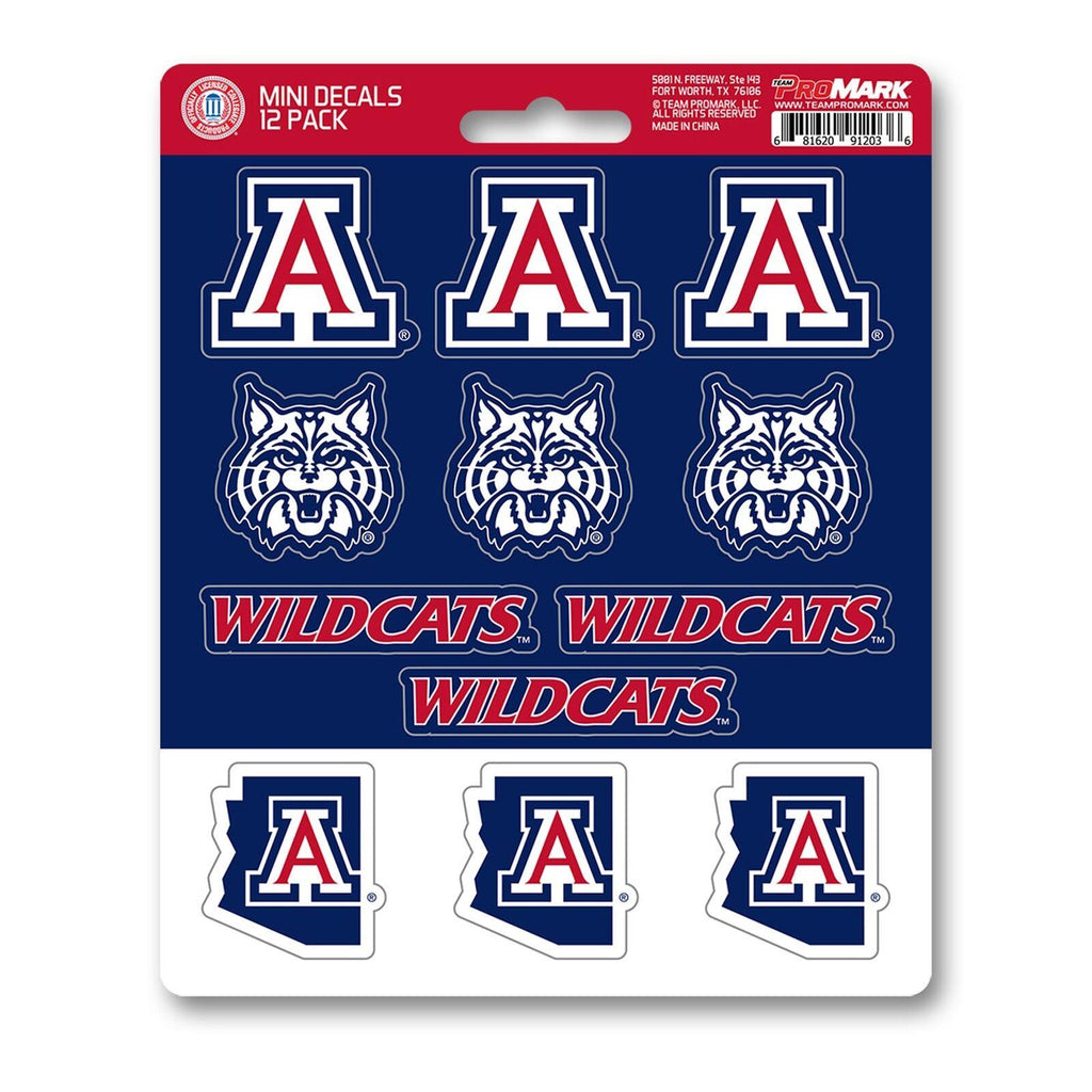 Fanmats NCAA University of Arizona Wildcats Mini Decals 12-Pack