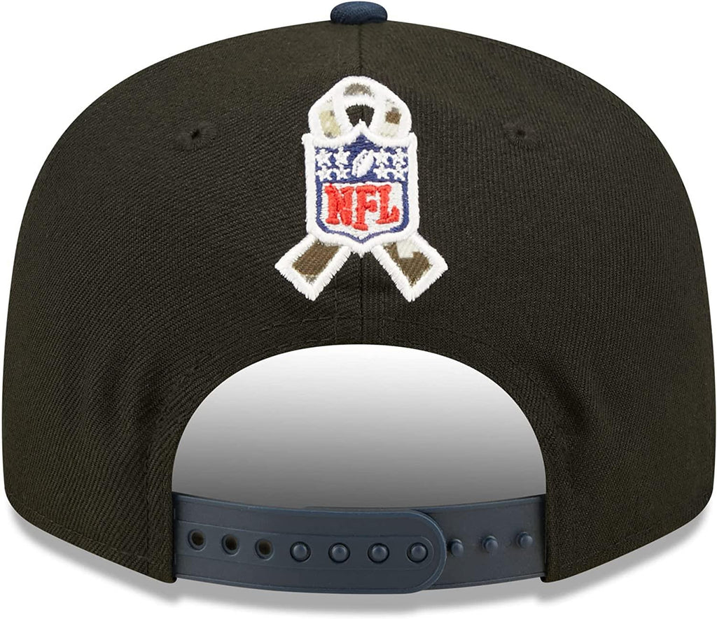 New Era NFL Men's New England Patriots 2022 Salute To Service 9FIFTY Snapback Hat Black/Navy OSFA