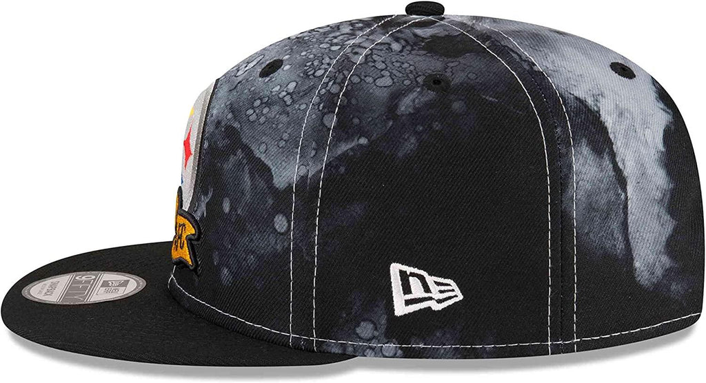 New Era NFL Men's Pittsburgh Steelers Ink 9FIFTY Adjustable Snapback Hat Black OSFM