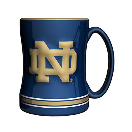 Boelter NCAA Notre Dame Fighting Irish Sculpted Relief Mug Blue 14oz
