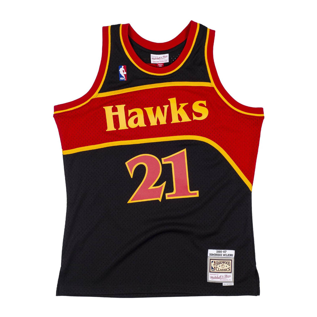 Mitchell & Ness NBA Men's Atlanta Hawks Dominique Wilkins 1986-87 Hardwood Classics Reload Swingman Jersey Black