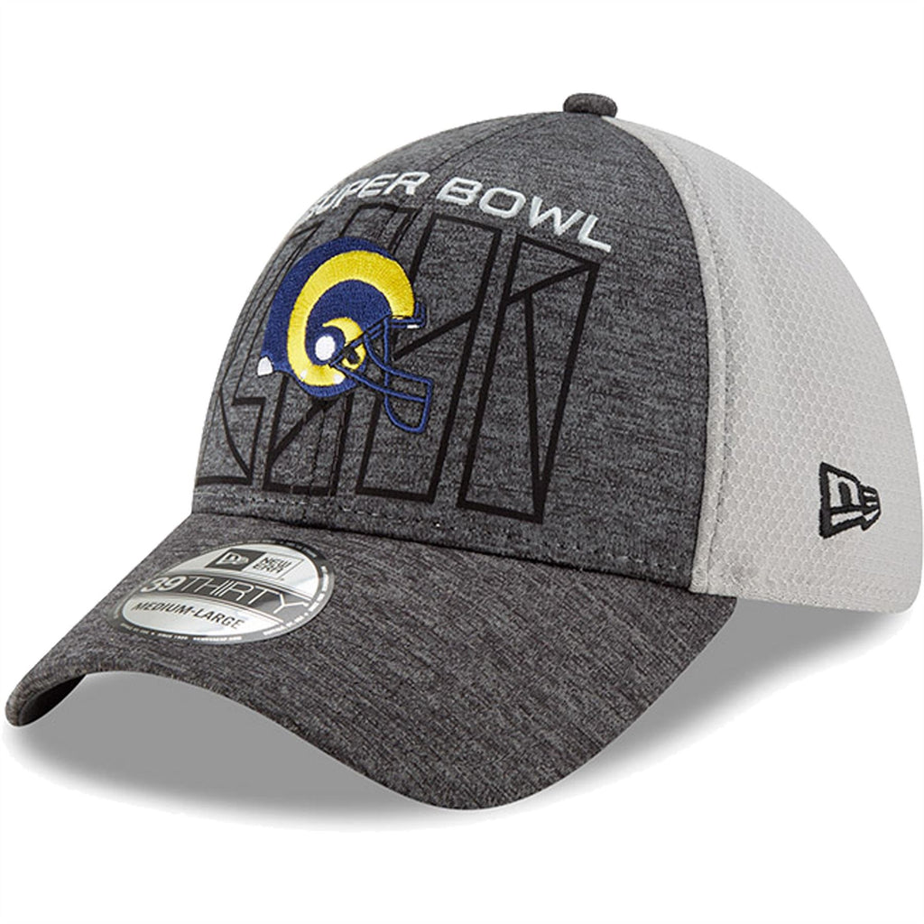 New Era NFL Men’s Los Angeles Rams Super Bowl LIII Bound 39THIRTY Flex Fit Heather Charcoal/Grey One Size