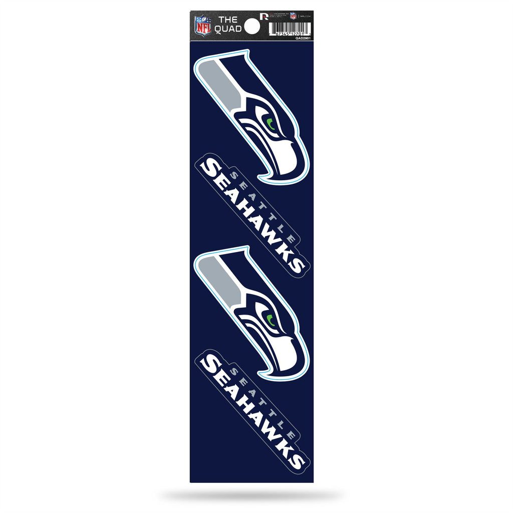 Rico NFL Seattle Seahawks The Quad 4 Pack Auto Decal Car Sticker Set QAD