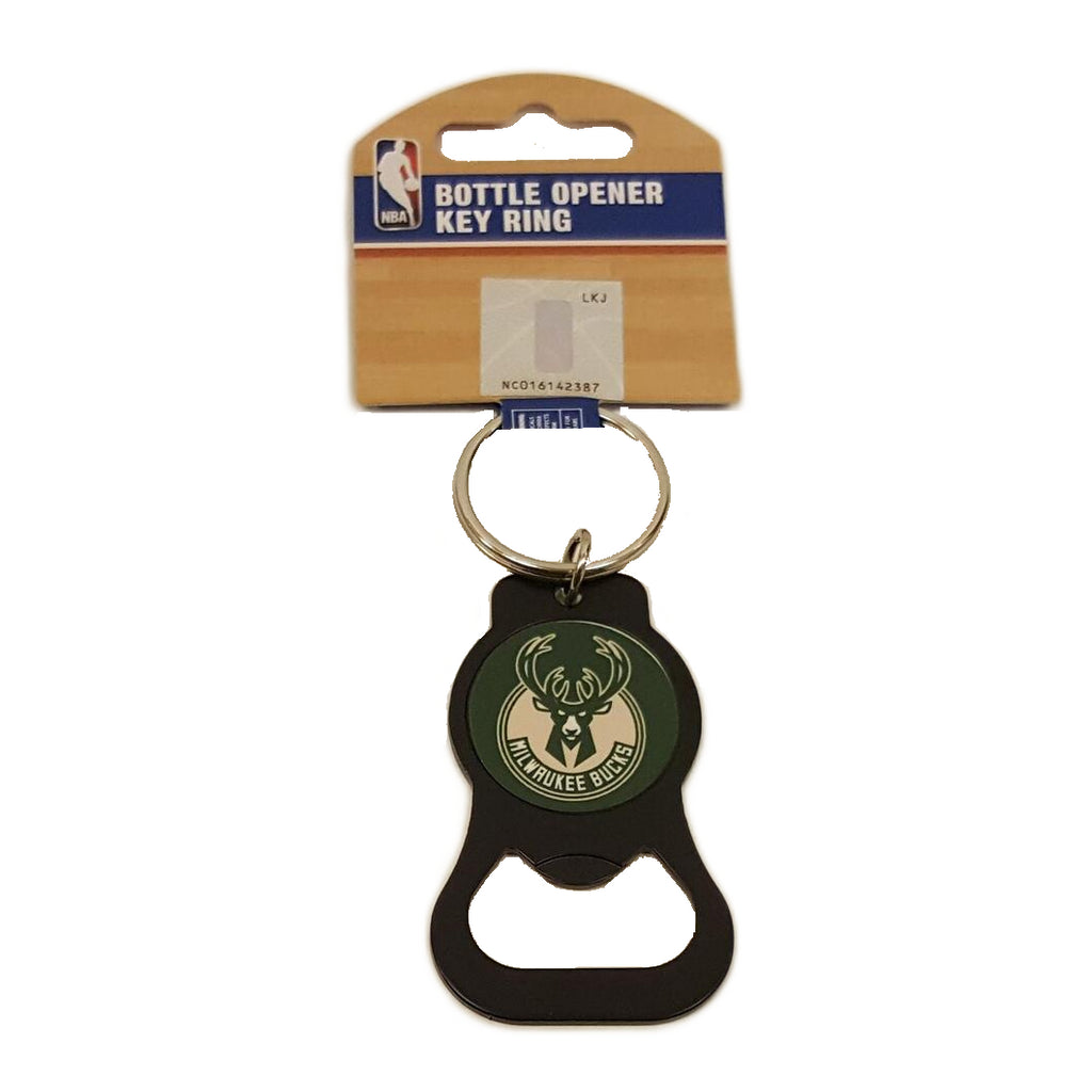 Aminco NBA Milwaukee Bucks Bottle Opener Keychain Black