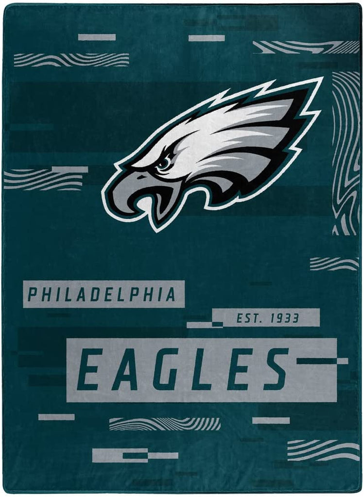 The Northwest NFL Philadelphia Eagles Digitize Design Royal Plush Raschel Blanket