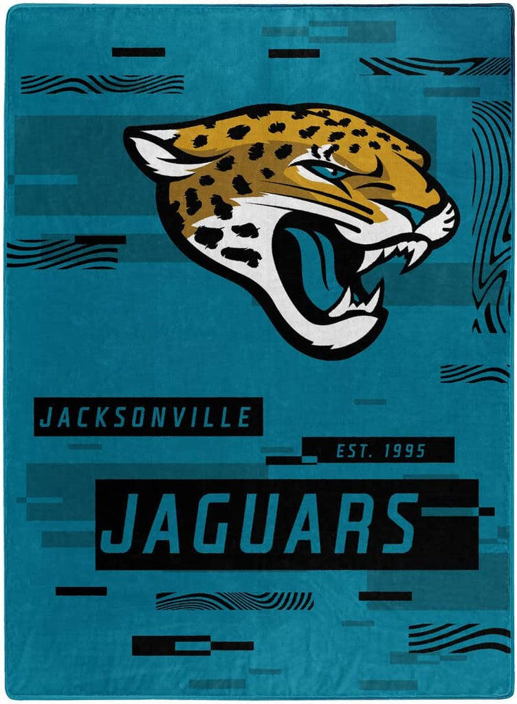 NFL Jacksonville Jaguars Digitize Design Royal Plush Raschel Blanket