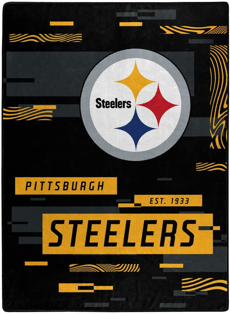 NFL Pittsburgh Steelers Digitize Design Royal Plush Raschel Blanket
