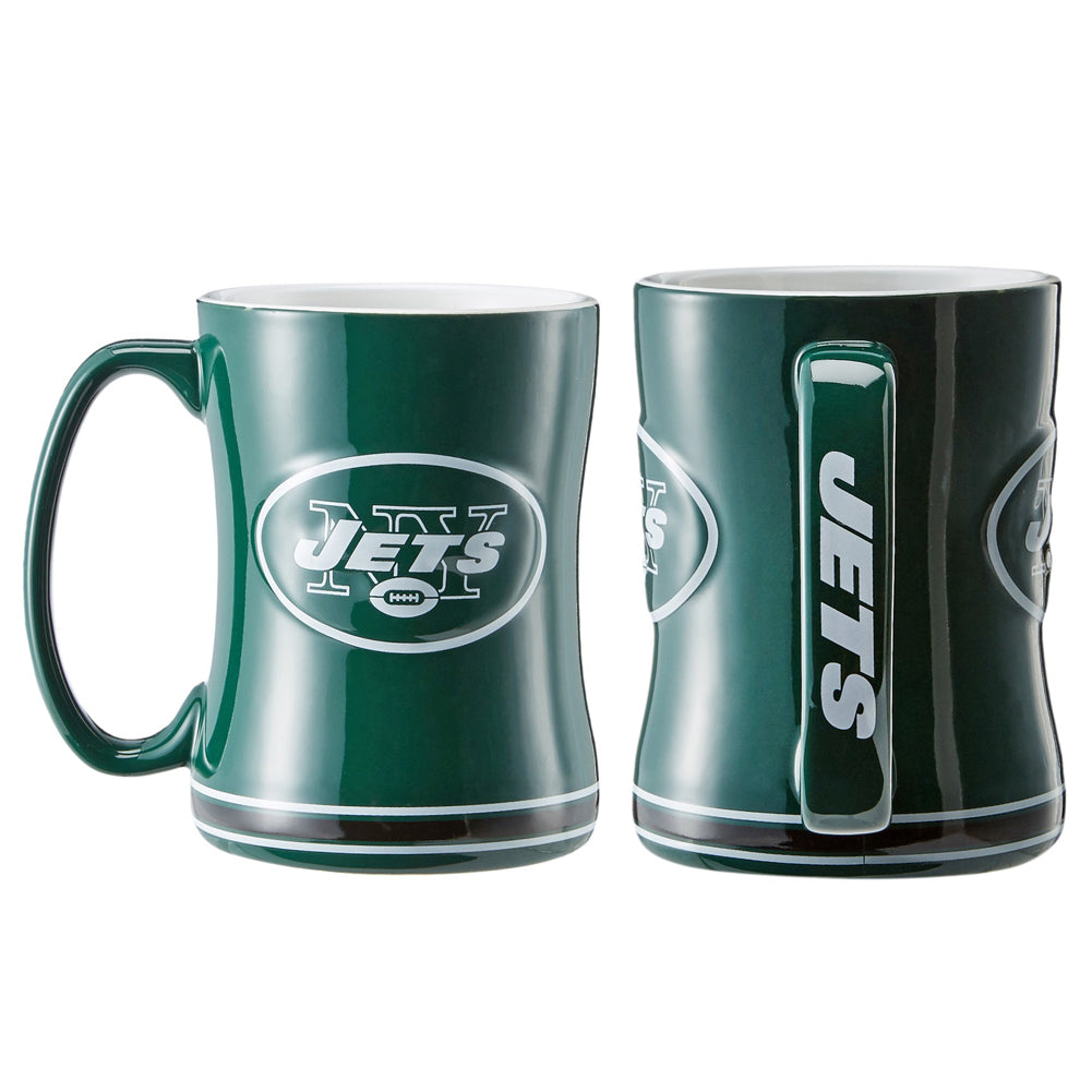 Boelter NFL New York Jets Sculpted Relief Mug Team Color 14oz