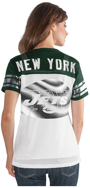 G-III NFL Women's New York Jets All American V-Neck Mesh T-Shirt Small