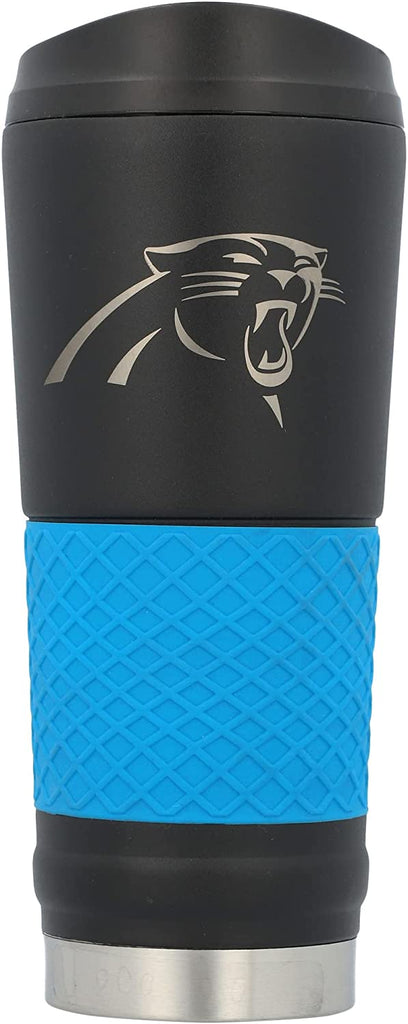 Great American Products NFL Carolina Panthers Powder Coated Draft Tumbler 24oz Black