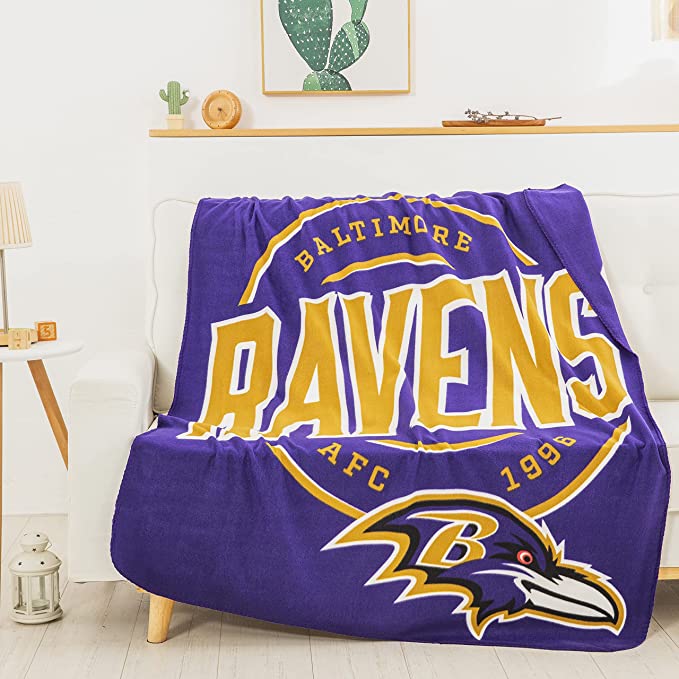 The Northwest Company NFL Baltimore Ravens Campaign Design Fleece Throw Blanket
