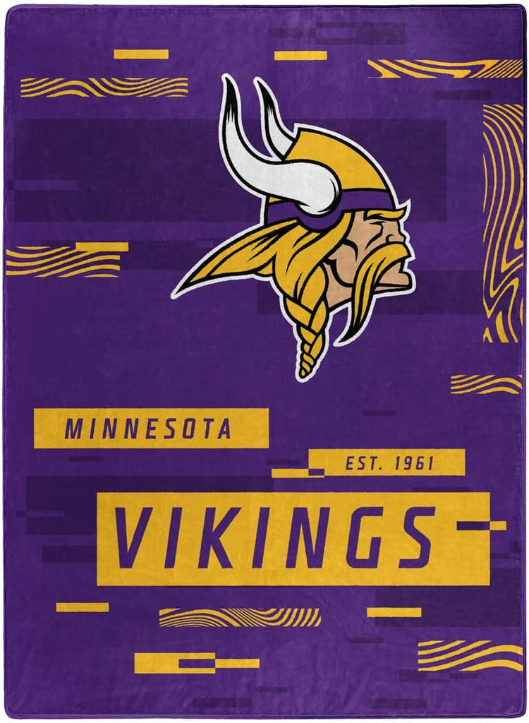 The Northwest NFL Minnesota Vikings Digitize Design Royal Plush Raschel Blanket