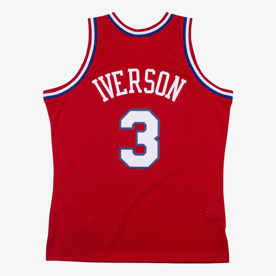 NBA Swingman 76ers 2002-03 Allen Iverson University Red Jersey
