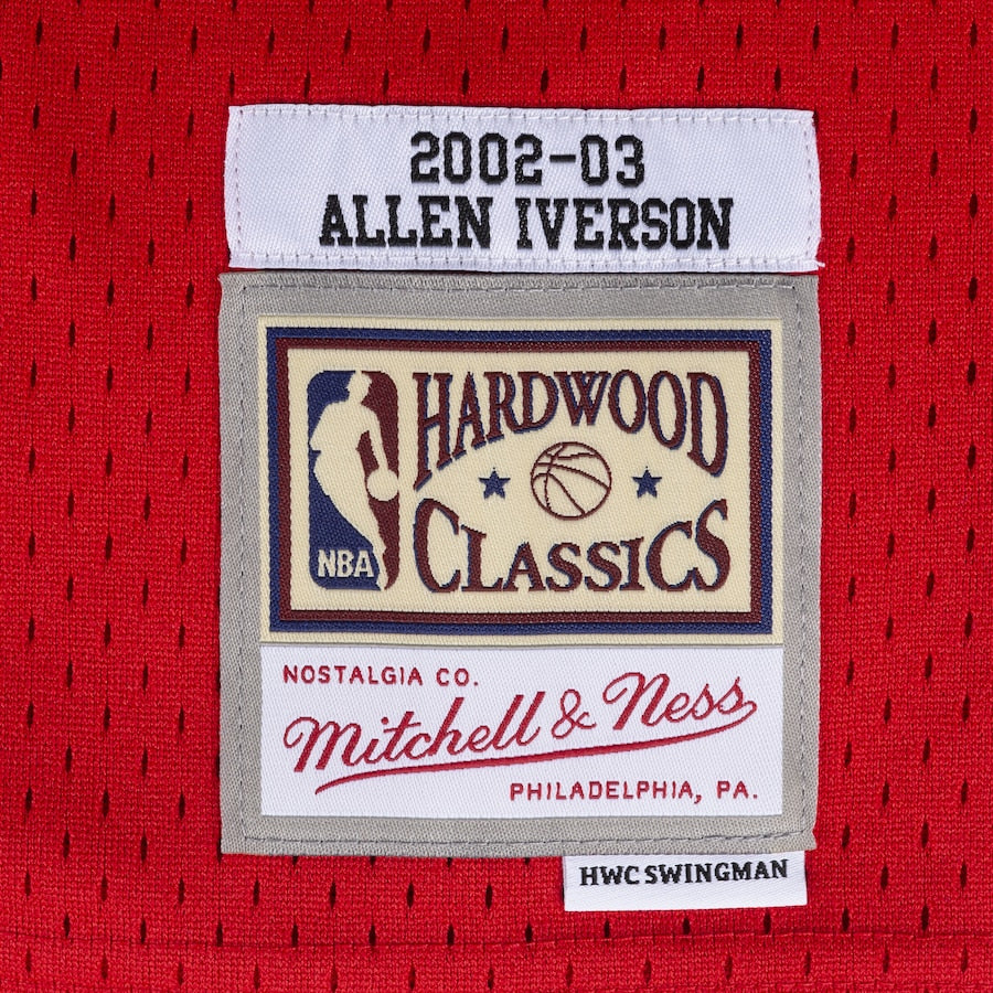 NBA Swingman 76ers 2002-03 Allen Iverson University Red Jersey
