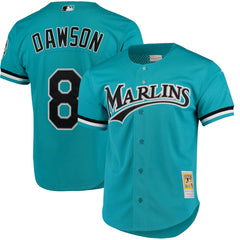 Mitchell & Ness MLB Men's Florida Marlins Andre Dawson Cooperstown Collection Mesh Batting Practice Button-Up Jersey