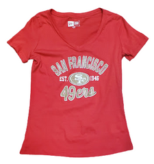 New Era NFL Women’s San Francisco 49ers Established V-Neck T-Shirt