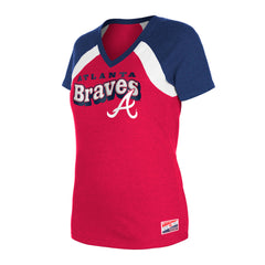 New Era MLB Women's Atlanta Braves Color Block V-Neck
