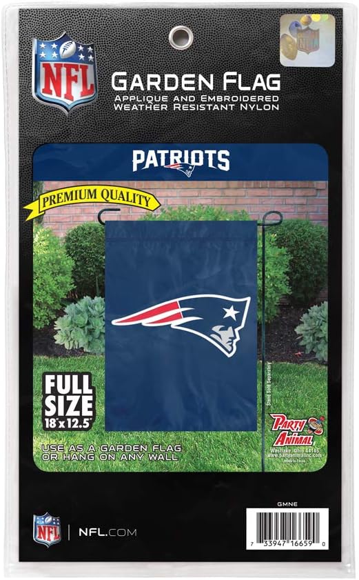 Party Animal NFL New England Patriots Garden Flag Full Size 18x12.5