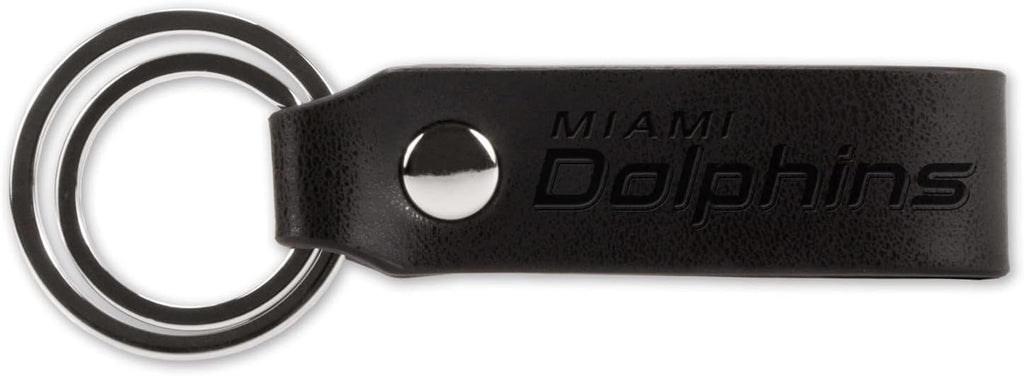 Rico NFL Miami Dolphins Laser Engraved Faux Leather Keychain Strap Black