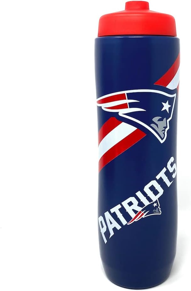 Party Animal NFL New England Patriots Squeezy Water Bottle 32 oz