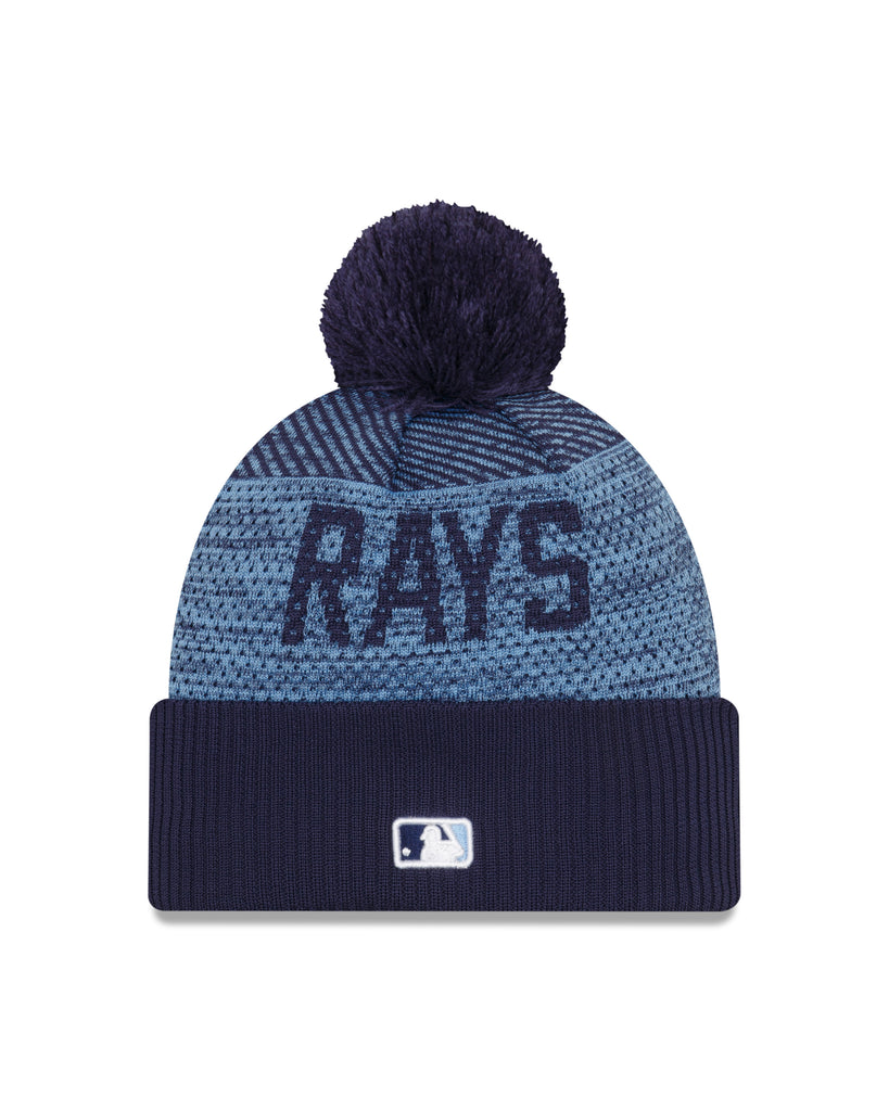 New Era MLB Men's Tampa Bay Rays Authentic Collection Sport Cuffed Knit Hat with Pom