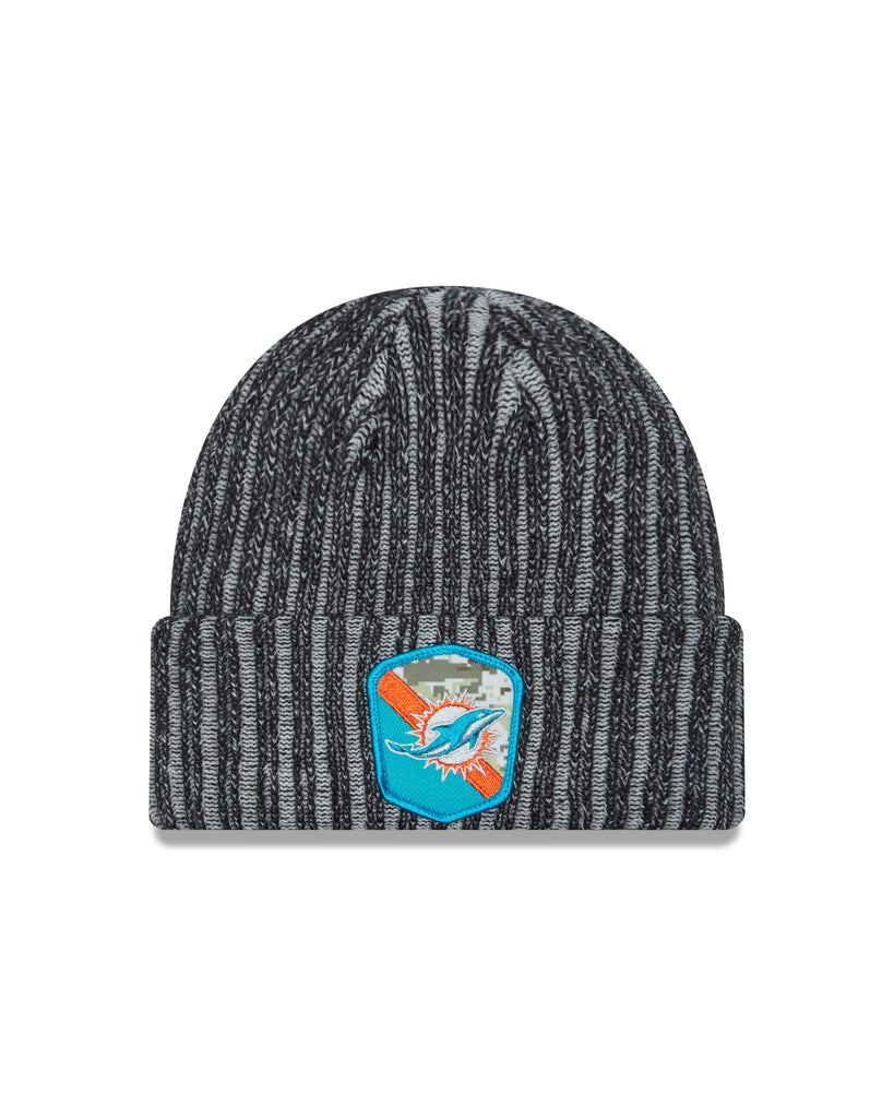 New Era NFL Men's Miami Dolphins Beanie 2023 Salute To Service Cuffed Knit Hat