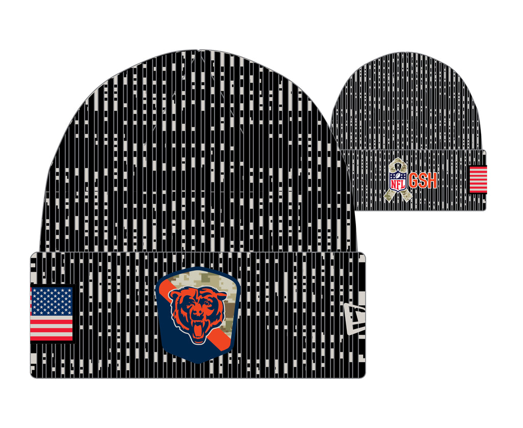 New Era NFL Men's Chicago Bears 2023 Salute To Service Cuffed Knit Hat