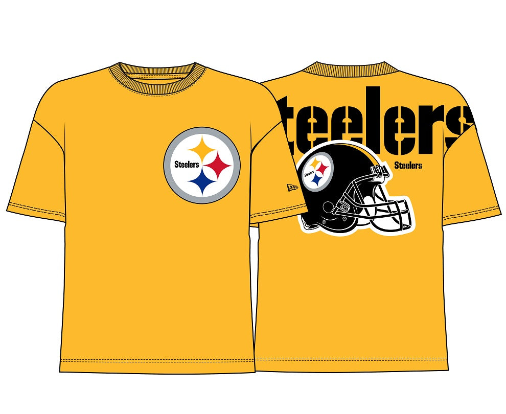 New Era NFL Men's Pittsburgh Steelers Back Print Over sized T-Shirt