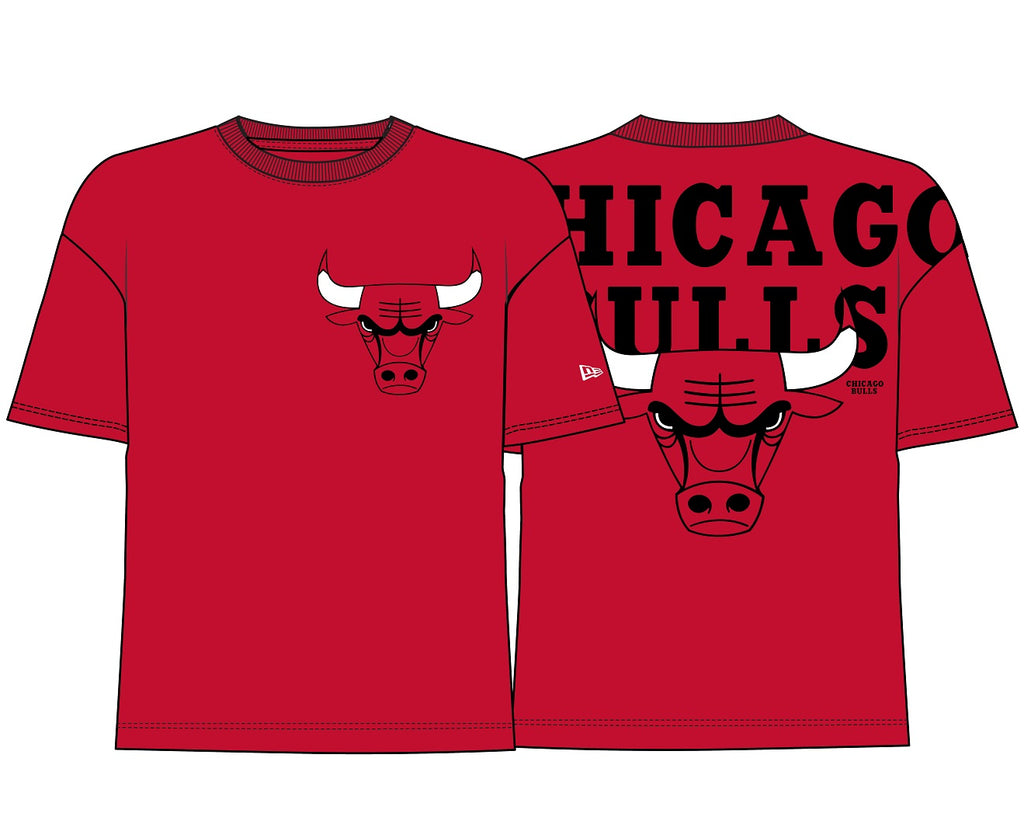 New Era NBA Men's Chicago Bulls Back Print Over sized T-Shirt